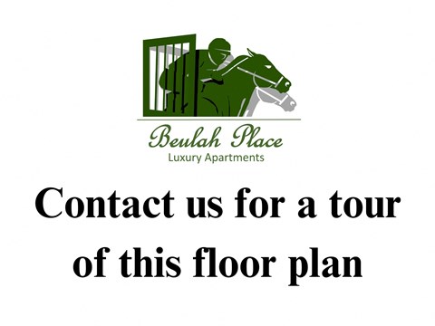 Floor plan for 1 bed, 1 bath, 705 sqft